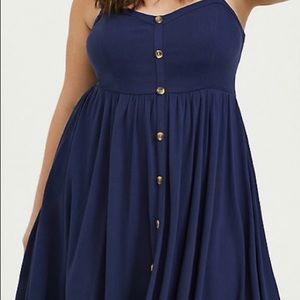 Torrid Size 3 NAVY BUTTON HI-LO DRESS NWT